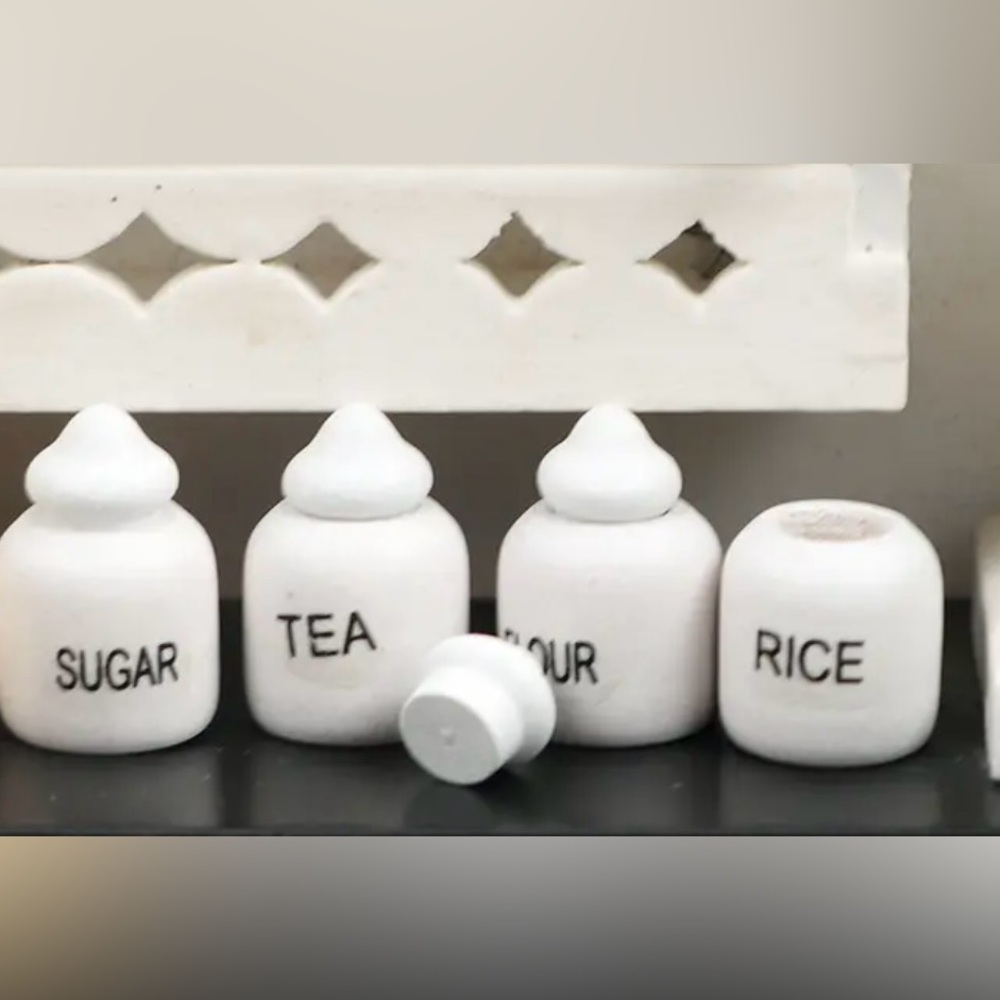 Dollhouse miniature kitchen jar set